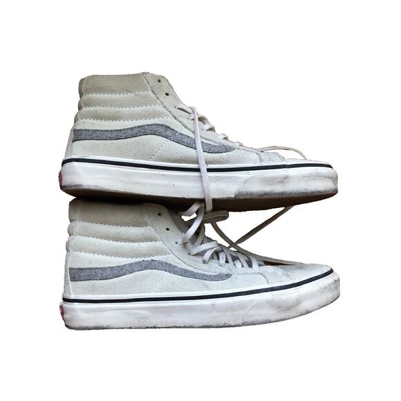 Vans Off The Wall Rose High Tops Size Men 5.5, Woman 7 Off White Suede Gray - Picture 2 of 10